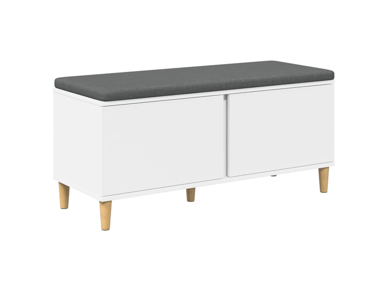  Banc d'entrée, banc interieur blanc 100x38x46 cm bois ingénierie et tissu shl6099  - Conforama A