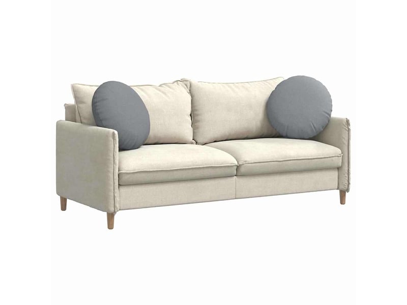 Lot de 2 coussins de siège, coussins décoratifs tissu gris clair ø50 x 19 cm cf59825 - Conforama C