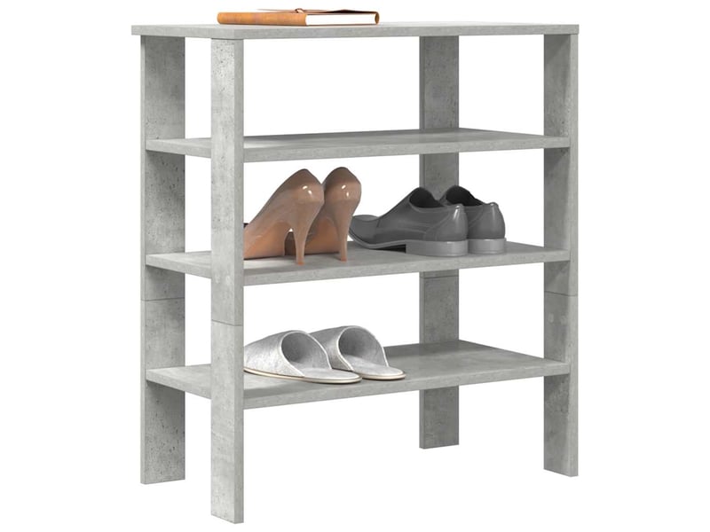  Meuble à chaussures, étagère à chaussures gris béton 61x32x70 cm bois d'ingénierie  - Conforama B