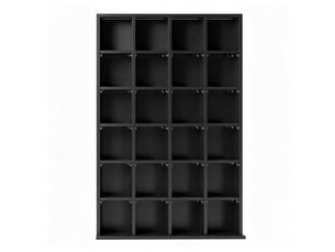 Meuble de rangement cd dvd noir à étagères réglables, format étroit 89 x 20 x 130,5 cm pour médias organisés