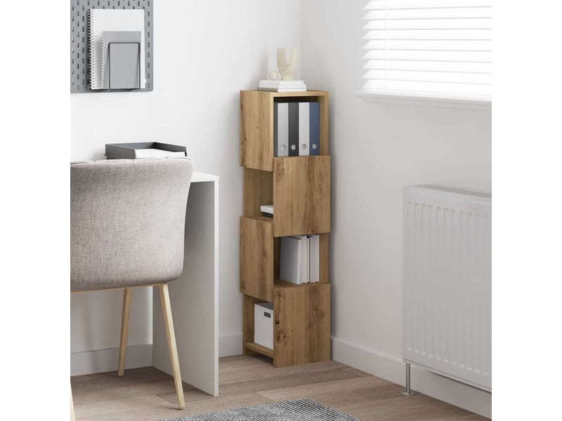  Meuble d'angle, meuble de rangement salon 25,5x25x102cm bois d'ingénierie chêne artisanal  - Conforama D
