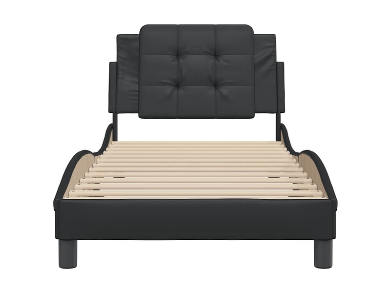  Lit simple- lit adulte -  cadre de lit sans matelas zadar noir 80x200 cm similicuir  - Conforama C