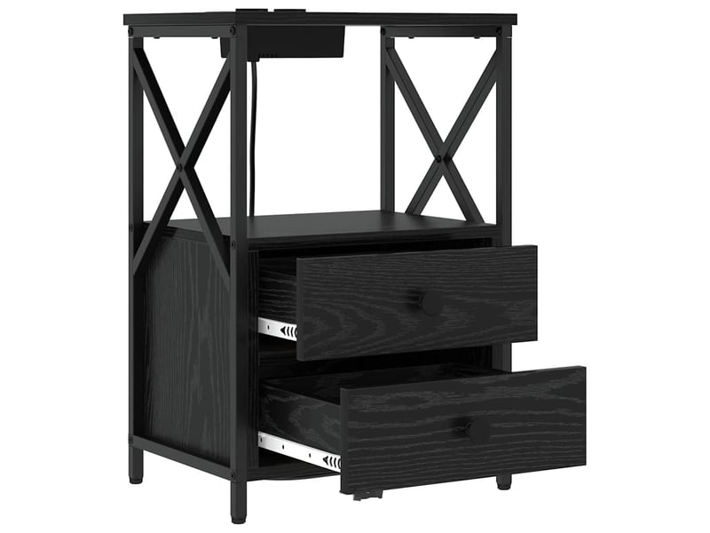  Table de chevet - cabinet de chevet - table de nuit chêne noir 40 x 31 x 60 cm bois d'ingénierie  - Conforama D