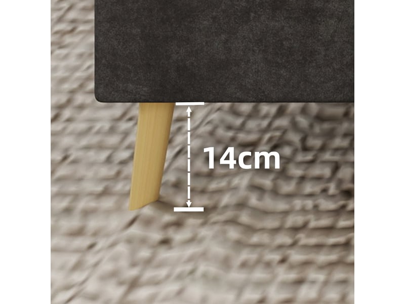  Lit 160x200 cm gris tête molletonnée structure basse multifonction sans sommier gaz ni matelas  - Conforama E