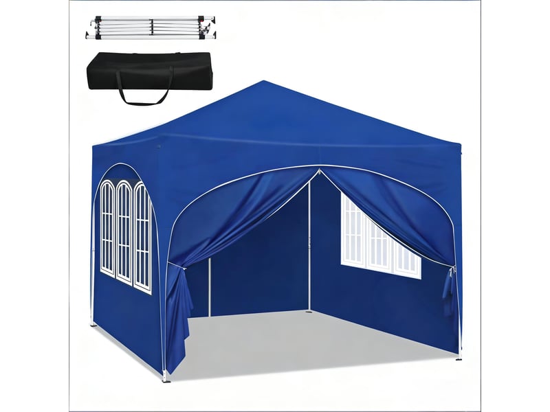 Tente pliante pop-up beige 3x3 m, protection uv upf50+, avec sac de transport - Conforama A