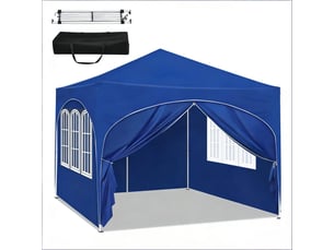 Tente pliante pop-up beige 3x3 m, protection uv upf50+, avec sac de transport
