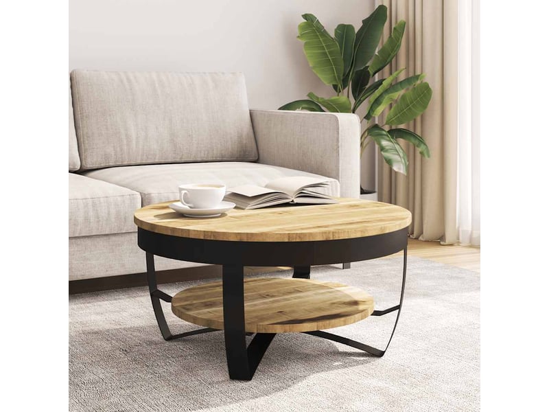  Table basse | table d'appoint salon bois massif de manguier brut 65x32 cm  - Conforama C