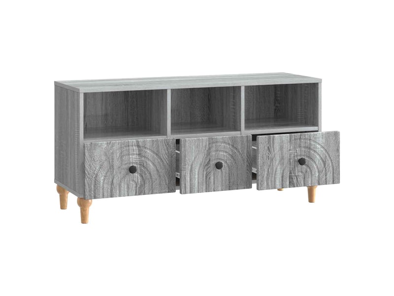  Meuble tv - banc tv - meuble de rangement 102 x 34,5 x 50 cm gris sonoma bois d’ingénierie  - Conforama E