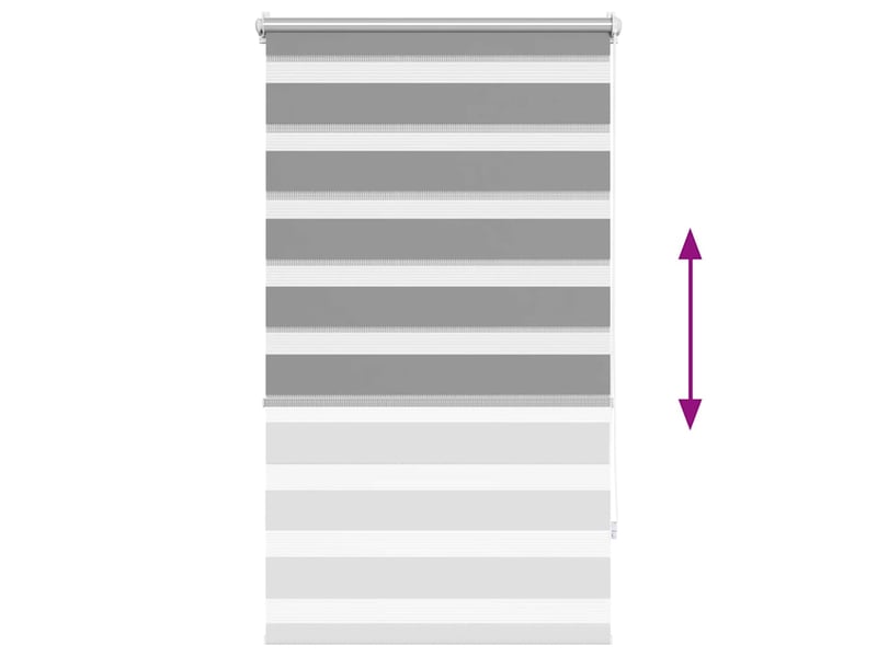 Store vénitien zebra, store de fenêtre 90,9 x 150 cm, largeur du tissu 86,7 cm, gris cf48216 - Conforama E