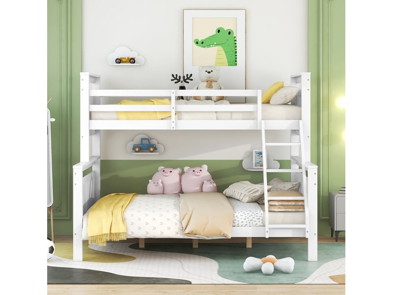  Lit superposé 90x200 cm et 140x200 cm coloris blanc  - Conforama D