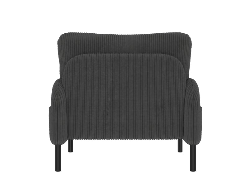  Fauteuil individuel en tissu velours côtelé avec repose-pieds, accoudoirs munis de poches latérales, structure métallique stable DUD2018 - Conforama E