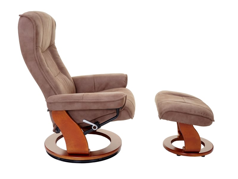 Mca fauteuil relax hamilton, fauteuil de télévision + tabouret, tissu, charge max. 130kg - marron antique miel  - Conforama C