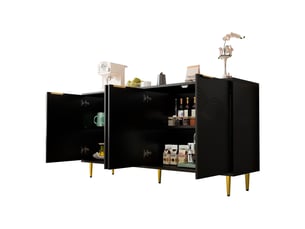 Buffet 4 porte(s) 0 tiroir(s) LPOSPI - 160 cm coloris noir