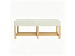 Banc 2 place(s) coloris beige <strong>BEAOK</strong> <strong></strong> - 120 cm
