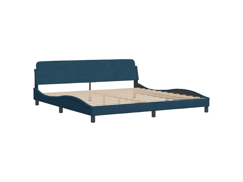Lit double- lit adulte - cadre de lit sans matelas bleu 200x200 cm velours - Conforama C