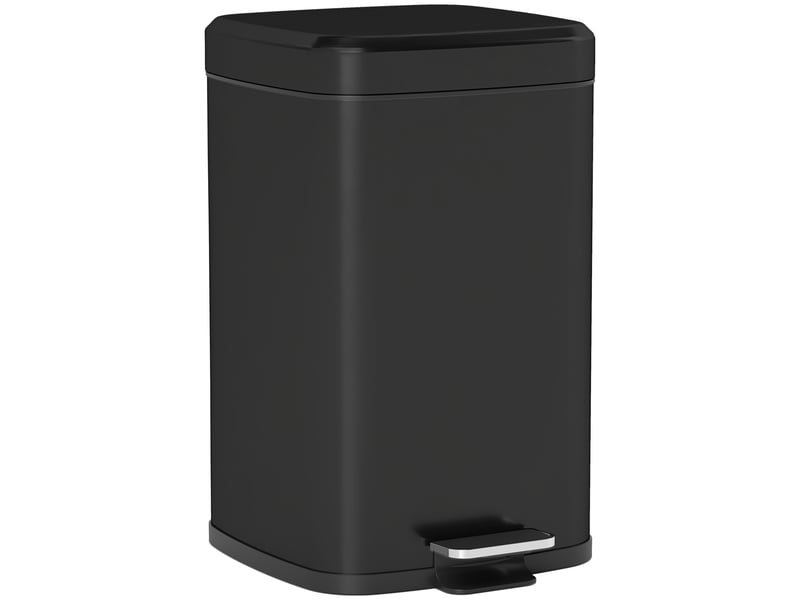 Poubelle de cuisine 20l - poubelle à pédale acier inox noir  - Conforama A