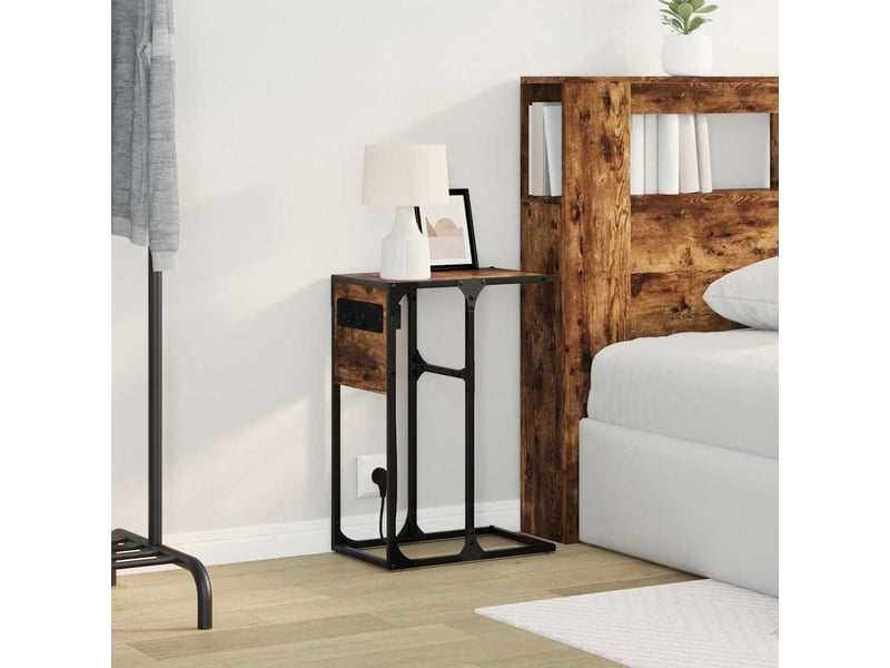 Table de chevet - cabinet de chevet - table de nuit chêne fumé 41,5 x 26 x 60,5 cm - Conforama D