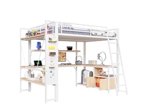 Lit mezzanine 140x200 cm MEUBLIV   coloris blanc