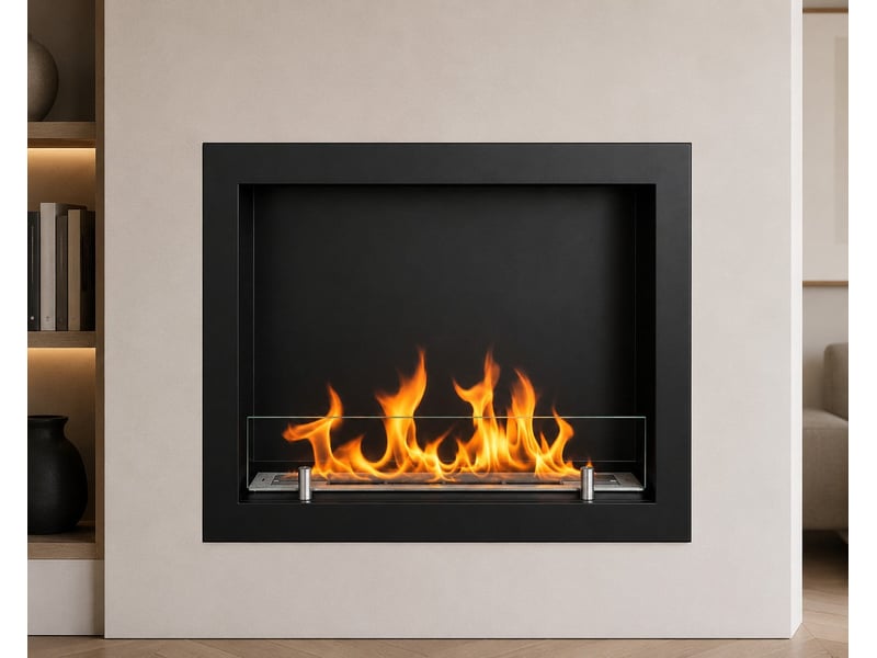  Furore 60 - cheminée encastrable au bioéthanol 60x55x15 cm avec brûleur en acier de 1,5 litre  - Conforama B