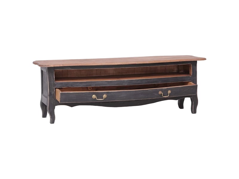  Meuble tv - banc tv - meuble de rangement 120x30x40 cm noir bois d'acajou massif  - Conforama A