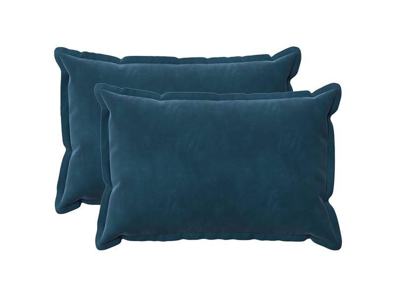  Lot de 2 coussins avec oreiller, coussins décoratifs houten bleu fløjl cf51130  - Conforama A