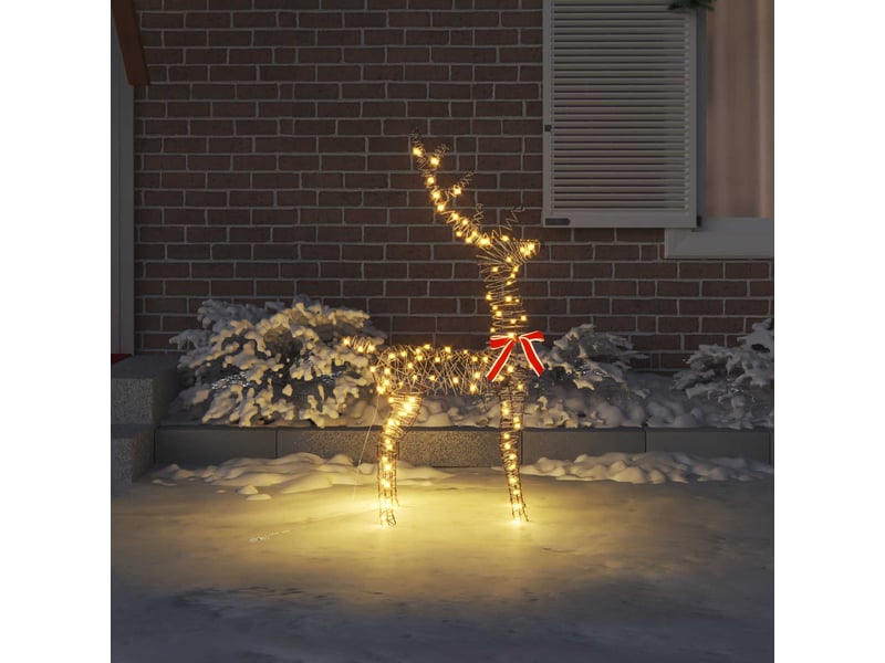  Renne, éclairage de noël, décoration de noël 3d 140 led blanc chaud 70 x 41 x 128 cm rotin cf62042  - Conforama C