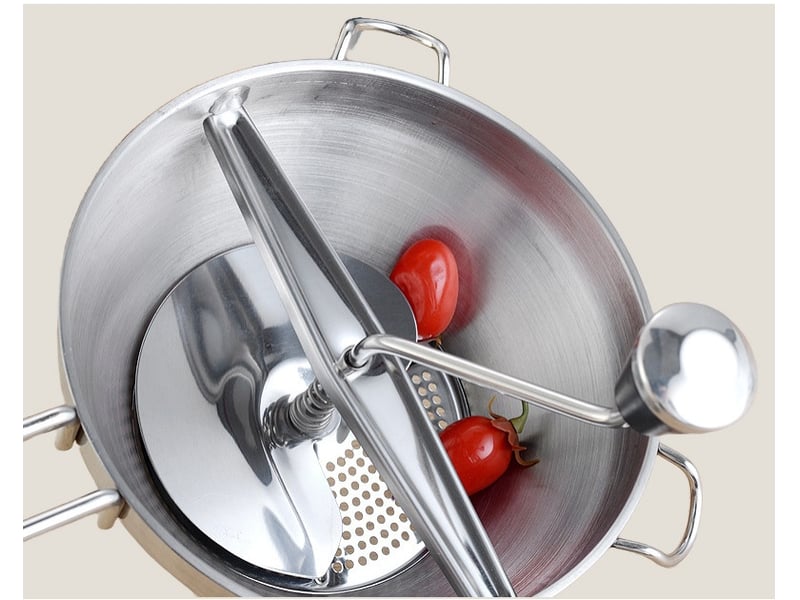  Moulin à légumes manuel en inox – broyage facile pour purées, soupes et compotes  - Conforama D