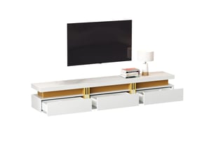 Meuble tv coloris blanc 200 cm REDOM  