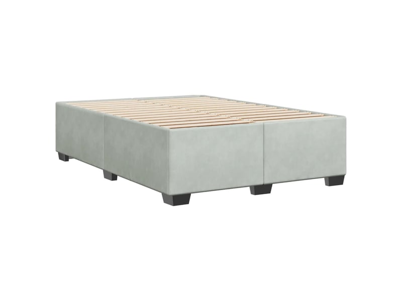  Lit double- lit adulte -  cadre de lit sans matelas gris clair 140x190 cm velours  - Conforama B