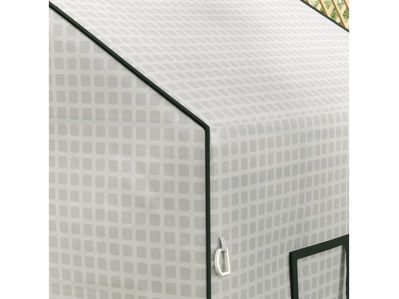  Bâche de remplacement pour serre 140x73x190 cm – blanche – pe renforcé avec porte zippée et fenêtre  - Conforama E