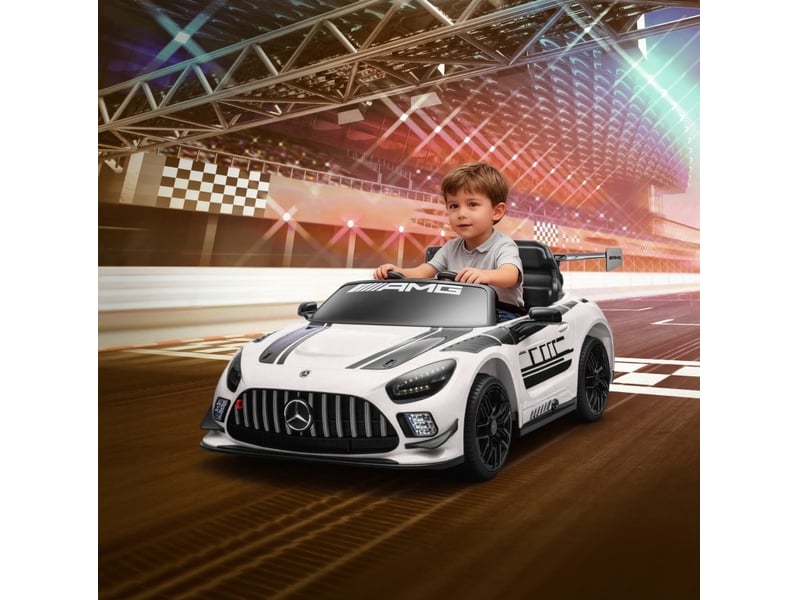  Voiture électrique enfant 115x66x44 cm sous licence mercedes-amg blanche  - Conforama B