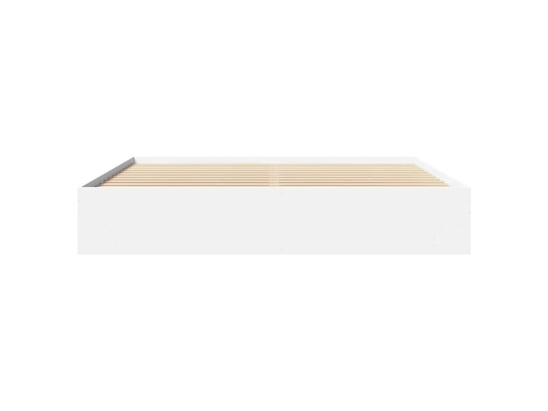 Lit double- lit adulte - cadre de lit sans matelas blanc 200x200 cm bois d'ingénierie - Conforama D