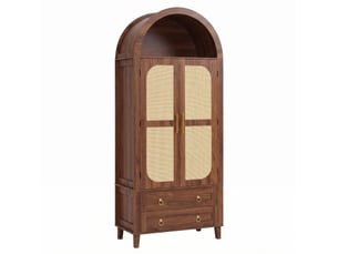 Buffet 2 porte(s) 2 tiroir(s) HAVRYA - 76 cm coloris bois foncé