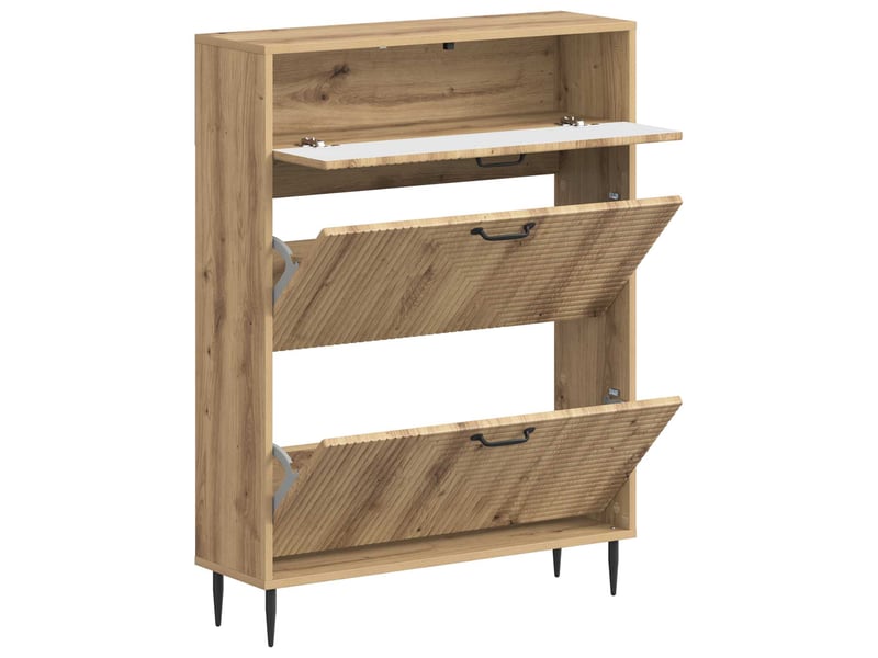 Meuble à chaussures, armoire à chaussures haarlem 78x24x103 cm bois d'ingénierie shl7553  - Conforama C