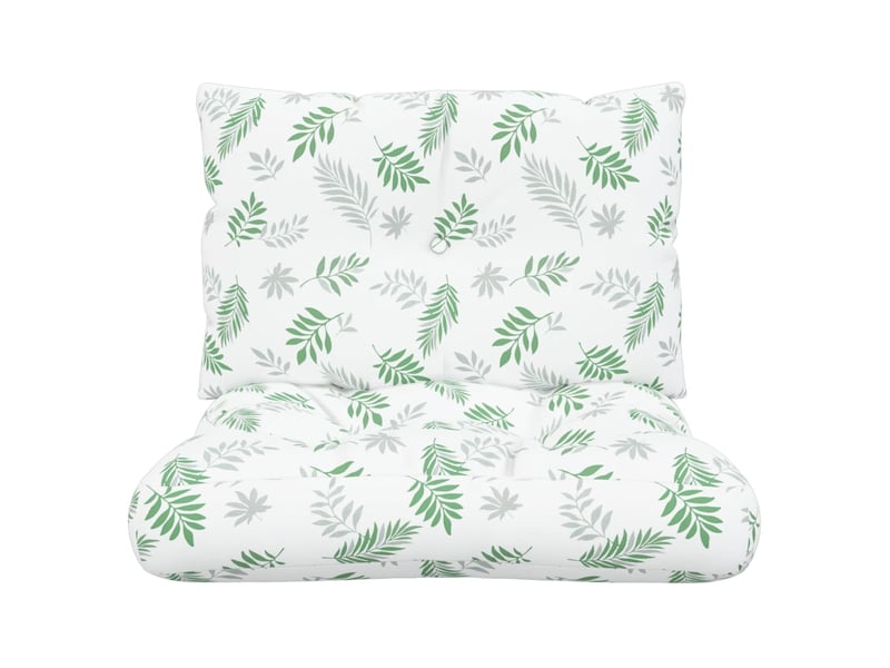  Lot de 2 coussins de palette, coussins de canapé motif de feuilles tissu oxford cf59572  - Conforama D
