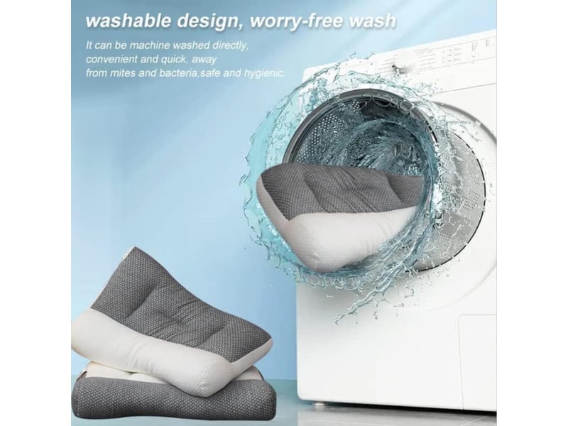  Oreiller de soutien cervical, oreiller de traction à retour lent avec insert en latex, 60 x 40 x 10 cm  - Conforama E