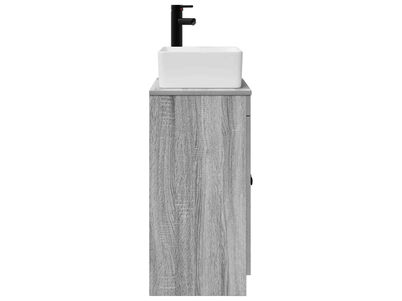 Meuble salle de bain avec évier, meuble de rangement sonoma gris 54x35x83 cm shl3756 - Conforama E