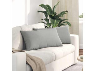 Lot de 2 coussins de canapé, coussins décoratifs tissu gris clair 80 x 40 cm cf58850