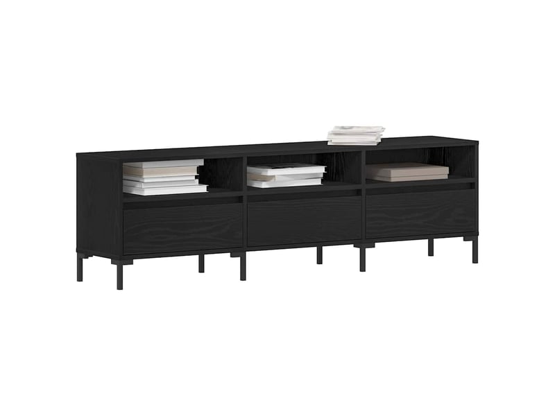 Meuble tv - banc tv - meuble de rangement 150 x 30 x 44,5 cm chêne noir bois d'ingénierie  - Conforama C