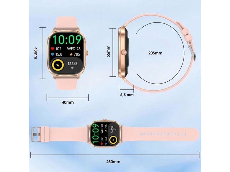  Smartwatch sans fil hd 2.02 pouce bluetooth bracelet silicone rose 189790_AADLJ50285_6_DROPFR - Conforama B