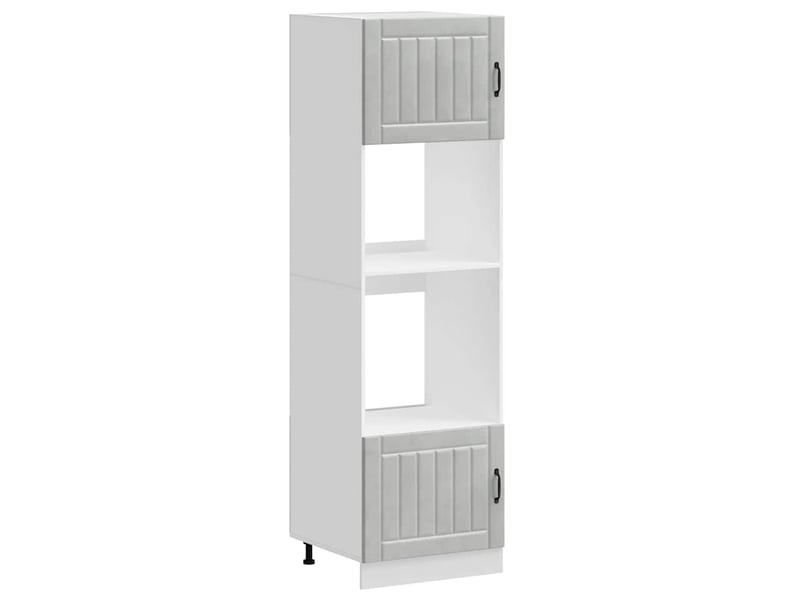  Lot de 2 armoires à four classiques 60 x 57 x 207 cm avec pieds réglables design peu encombrant en bois d'ingénierie gris béton 02_0055710  - Conforama A