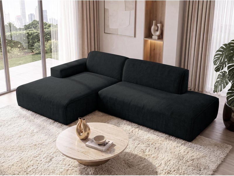 Canapé d'angle moderne didim duo, 288 cm, couleur rose, revętement en chenille g Didim Duo - Conforama D