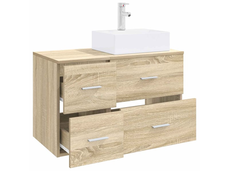  Ensemble de mobilier de salle de bain 2 pc chêne sonoma cf64121  - Conforama C