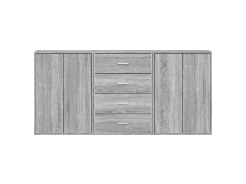  Buffets 3 pcs - bahut - meuble de rangement sonoma gris 60x31x84 cm bois d'ingénierie  - Conforama D