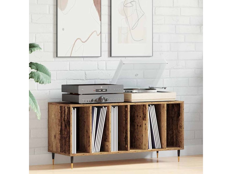 Vidaxl meuble à vinyles bois ancien 100 x 38 x 48 cm bois d'ingénierie  - Conforama B