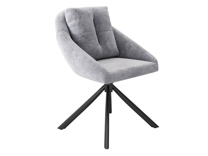  Lot de 6 chaises de salle à manger pivotantes en velours gris N634P180679G-6 - Conforama A