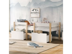 Lit cabane 90x190 cm coloris naturel