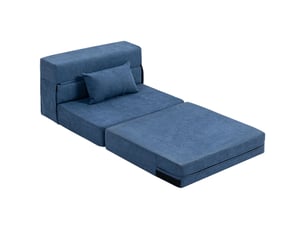 Fauteuil convertible MEULVA Tissu bleu