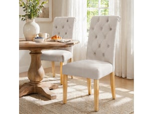 Lot de 2 chaises de salle à manger,43x63x100 cm,velours,beige