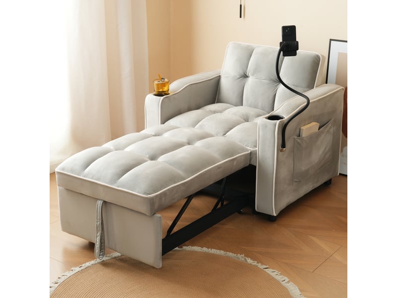  Canapé convertible, canapé-lit, 3 en 1, 83 x 167 x 76 cm, porte-gobelets, mobilier pour espace de vie, pour salon et séjour  - Conforama C